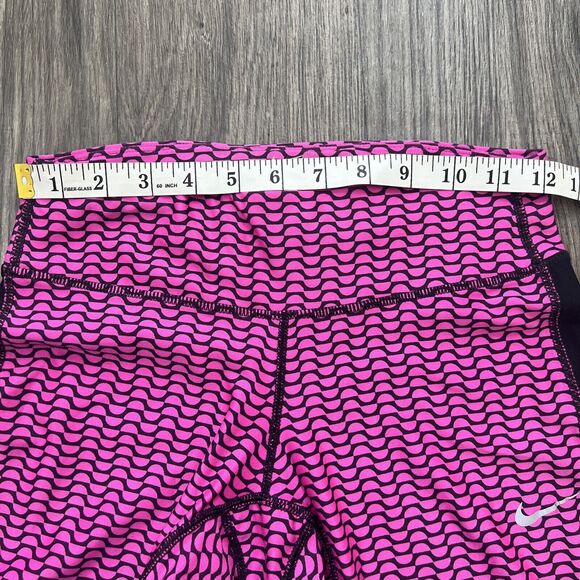 Nike Dri Fit Crop Athletic Leggings Geometric Pink Size XS Running Y2K - Picture 3 of 6